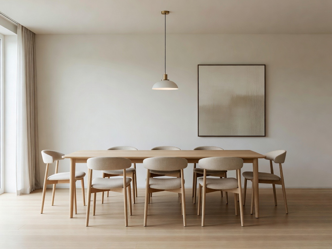 Deer Design clean functional dining room interior utilizing organic materials