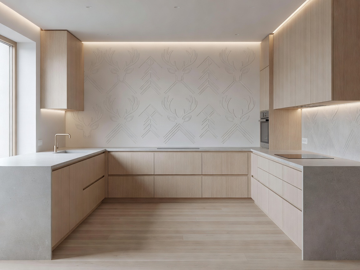 Deer Design Scandinavian modern luxury custom kitchen design with integrated smart hardware