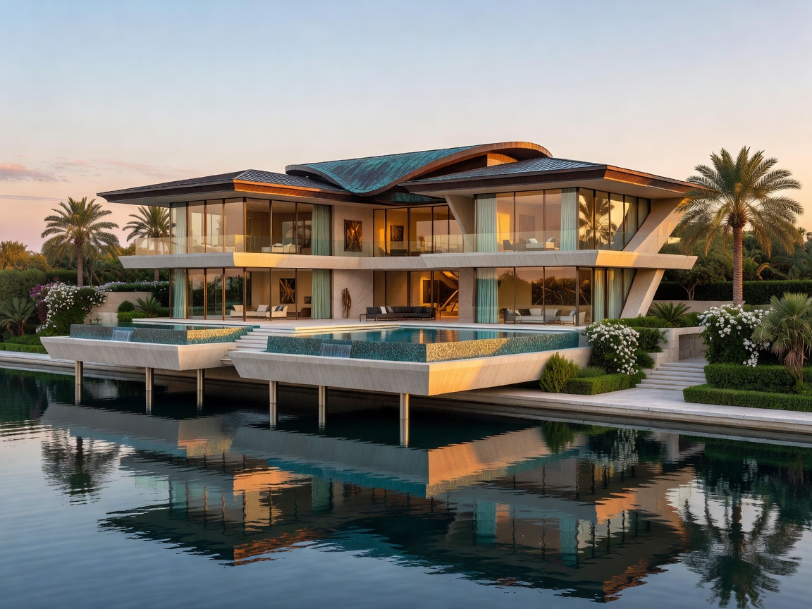 LuxArte waterfront absolute masterwork villa architecture overlooking scenic lake